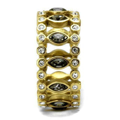 Jewellery Kingdom Ladies Marquise Black Diamond 18kt Steel Full Eternity Ring (Gold) - Jewelry Rings - British D'sire