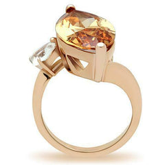 Jewellery Kingdom Ladies Marquise Champagne Cz Hear 12 Carat Cocktail Ring (Rose Gold) - Jewelry Rings - British D'sire