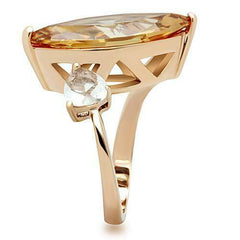 Jewellery Kingdom Ladies Marquise Champagne Cz Hear 12 Carat Cocktail Ring (Rose Gold) - Jewelry Rings - British D'sire