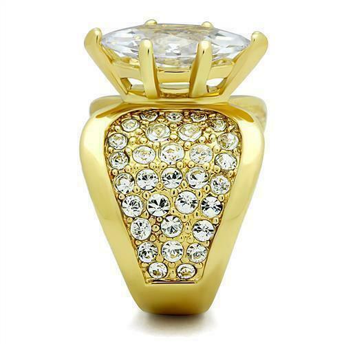 Jewellery Kingdom Ladies Marquise Cocktail Simulated Diamonds Ring - Rings - British D'sire