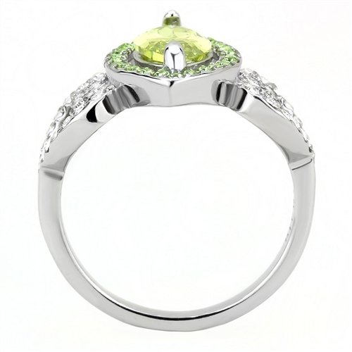 Jewellery Kingdom Ladies Marquise Light Peridot Cz 1.50 Carat Stainless Steel Ring (Green) - Jewelry Rings - British D'sire