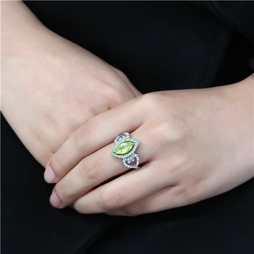 Jewellery Kingdom Ladies Marquise Light Peridot Cz 1.50 Carat Stainless Steel Ring (Green) - Jewelry Rings - British D'sire