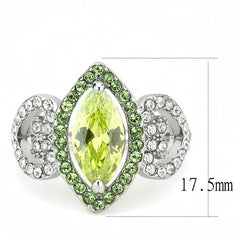 Jewellery Kingdom Ladies Marquise Light Peridot Cz 1.50 Carat Stainless Steel Ring (Green) - Jewelry Rings - British D'sire