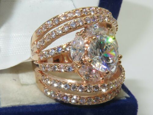 Jewellery Kingdom Ladies Marquise Simulated Diamonds Cocktails Ring (Gold) - Rings - British D'sire