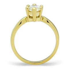 Jewellery Kingdom Ladies Marquise Solitaire Steel Cubic Zirconia Engagement Ring (Gold) - Jewelry Rings - British D'sire