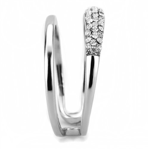 Jewellery Kingdom Ladies Open Cuff Band Stainless Steel Elegant Ring (Silver) - Jewelry Rings - British D'sire