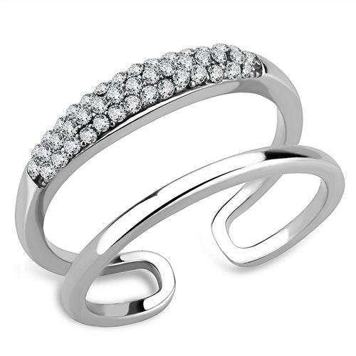 Jewellery Kingdom Ladies Open Cuff Band Stainless Steel Elegant Ring (Silver) - Jewelry Rings - British D'sire