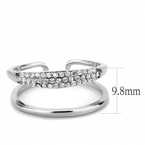 Jewellery Kingdom Ladies Open Cuff Band Stainless Steel Elegant Ring (Silver) - Jewelry Rings - British D'sire