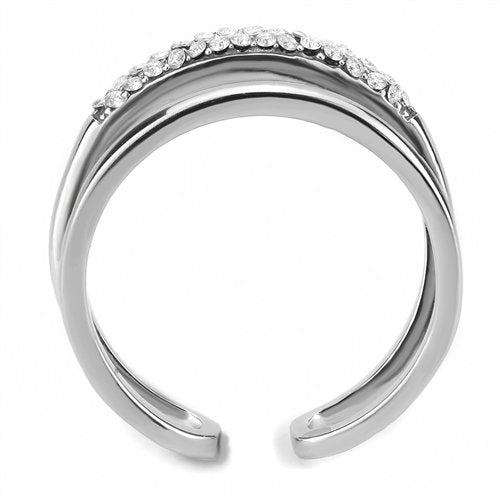 Jewellery Kingdom Ladies Open Cuff Band Stainless Steel Elegant Ring (Silver) - Jewelry Rings - British D'sire