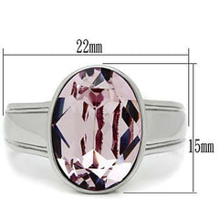 Jewellery Kingdom Ladies Oval Cubic Zirconia Light Amethyst 7CT Stainless Steel Ring (Silver & Purple) - Jewelry Rings - British D'sire