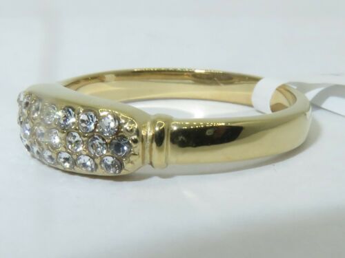 Jewellery Kingdom Ladies Pave Cluster Band 18kt Steel Elegant Gold Ring - Jewelry Rings - British D'sire