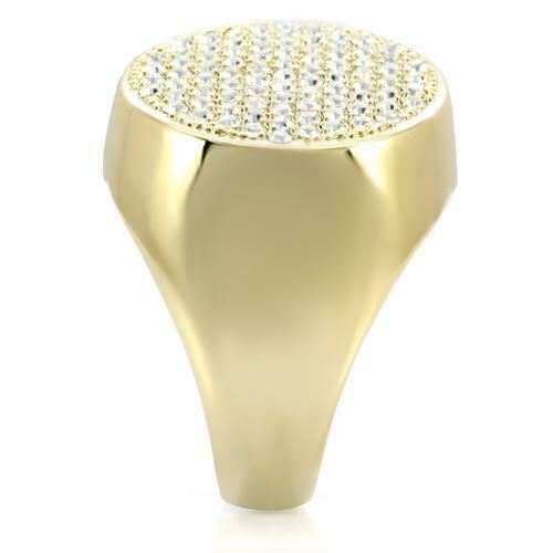 Jewellery Kingdom Ladies Pave Comfort Cocktail Ring (Gold) - Rings - British D'sire