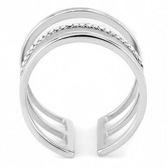 Jewellery Kingdom Ladies Pave Sparkling Cuff Open Band Stainless Steel Ring (Silver) - Rings - British D'sire