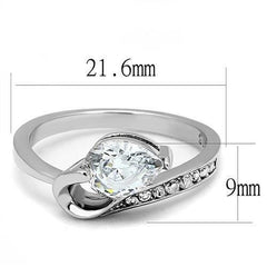 Jewellery Kingdom Ladies Pear Cz Stainless Steel 1.30 Carat Swirl Ring (Silver) - Jewelry Rings - British D'sire