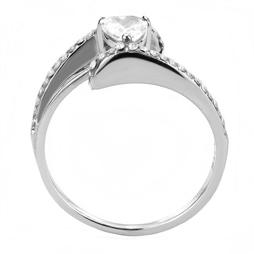 Jewellery Kingdom Ladies Pear Cz Stainless Steel Dress Pave 2 Carat Pretty Ring (Silver) - Jewelry Rings - British D'sire