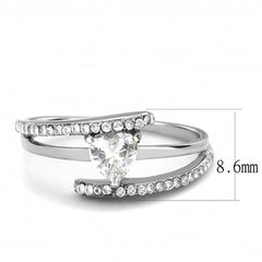 Jewellery Kingdom Ladies Pear Cz Stainless Steel Dress Pave 2 Carat Pretty Ring (Silver) - Jewelry Rings - British D'sire