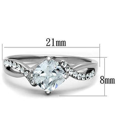 Jewellery Kingdom Ladies Princess Cubic Zirconia Dress Stainless Steel Ring (Silver) - Jewelry Rings - British D'sire