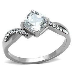 Jewellery Kingdom Ladies Princess Cubic Zirconia Dress Stainless Steel Ring (Silver) - Jewelry Rings - British D'sire