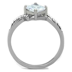 Jewellery Kingdom Ladies Princess Cubic Zirconia Dress Stainless Steel Ring (Silver) - Jewelry Rings - British D'sire