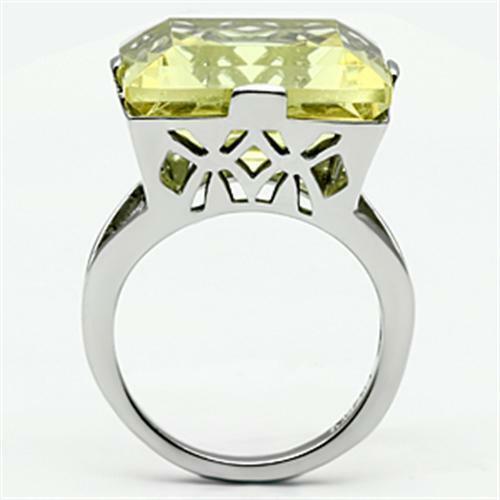 Jewellery Kingdom Ladies Princess Cut Citrine Cocktail 16K Stainless Steel Ring - Rings - British D'sire