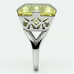 Jewellery Kingdom Ladies Princess Cut Citrine Cocktail 16K Stainless Steel Ring - Rings - British D'sire