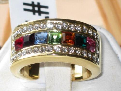 Jewellery Kingdom Ladies Princess Cut Eternity 18k 10mm Gold Band Ring (Multi Colour) - Jewelry Rings - British D'sire