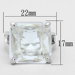 Jewellery Kingdom Ladies Princess Cut Sterling Silver 10 Carat Cocktail Solitaire Square Ring - Jewelry Rings - British D'sire