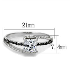 Jewellery Kingdom Ladies Princess Jet Engagement Sterling Silver Handmade 175ct Ring (Black) - Engagement Rings - British D'sire