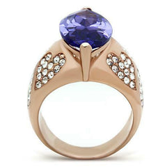 Jewellery Kingdom Ladies Purple Tanzanite Marquise 6 Carat Pave Cocktail Ring (Gold) - Jewelry Rings - British D'sire