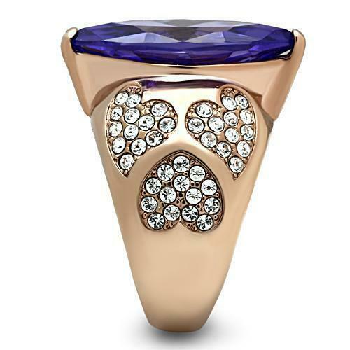 Jewellery Kingdom Ladies Purple Tanzanite Marquise 6 Carat Pave Cocktail Ring (Gold) - Jewelry Rings - British D'sire