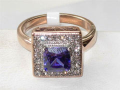 Jewellery Kingdom Ladies Purple Tanzanite Princess Cut Ring (Gold) - Rings - British D'sire