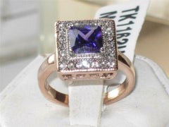 Jewellery Kingdom Ladies Purple Tanzanite Princess Cut Ring (Gold) - Rings - British D'sire