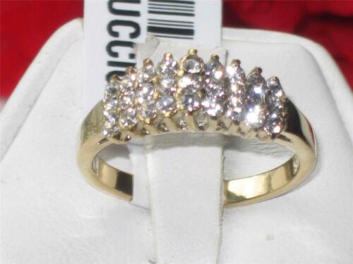 Jewellery Kingdom Ladies Realistic Cluster Steel Cubic Zirconia 18 Carat Ring (Gold) - Jewelry Rings - British D'sire