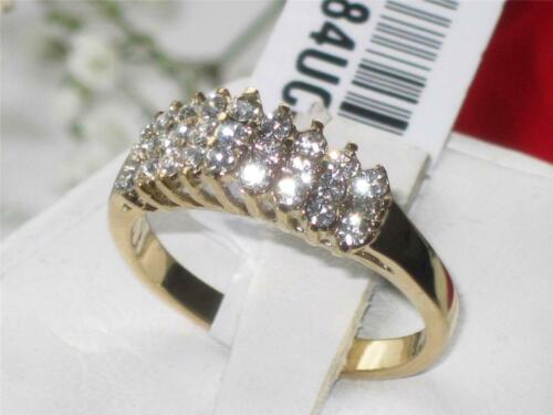 Jewellery Kingdom Ladies Realistic Cluster Steel Cubic Zirconia 18 Carat Ring (Gold) - Jewelry Rings - British D'sire