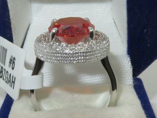 Jewellery Kingdom Ladies Red Garnet Cocktail Oval Dress Statement 14 Carat Rhodium Ring - Rings - British D'sire