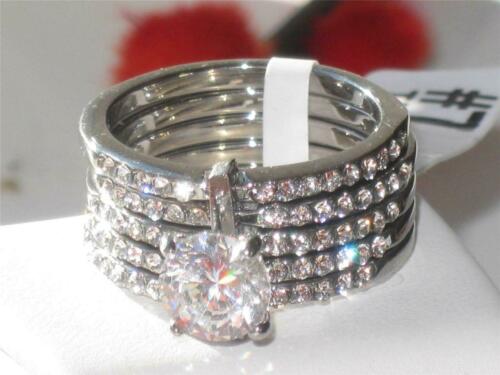 Jewellery Kingdom Ladies Ring Set Cz Stainless Steel Engagement Wedding Bands 2.50 Carat - Jewelry Rings - British D'sire