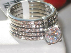 Jewellery Kingdom Ladies Ring Set Cz Stainless Steel Engagement Wedding Bands 2.50 Carat - Jewelry Rings - British D'sire