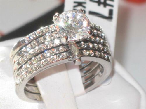 Jewellery Kingdom Ladies Ring Set Cz Stainless Steel Engagement Wedding Bands 2.50 Carat - Jewelry Rings - British D'sire