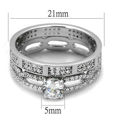 Jewellery Kingdom Ladies Ring Set Sterling Silver Cz Engagement Wedding Band 2pcs 4 Carat Handmade - Jewelry Rings - British D'sire