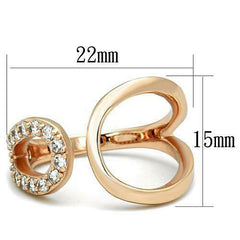 Jewellery Kingdom Ladies Rose Gold Band Open Simulated Diamonds 14kt Steel Ring - Jewelry Rings - British D'sire