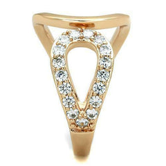 Jewellery Kingdom Ladies Rose Gold Band Open Simulated Diamonds 14kt Steel Ring - Jewelry Rings - British D'sire