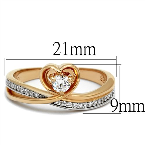 Jewellery Kingdom Ladies Rose Gold Cz 14kt Solitaire Accents Channel Sterling Ring (Silver) - Jewelry Rings - British D'sire