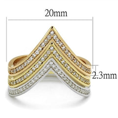 Jewellery Kingdom Ladies Rose Gold, Yellow Gold & Sterling Silver Cz Wedding Stacking Bands Rings - Jewelry Rings - British D'sire