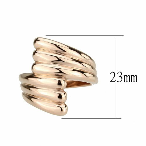 Jewellery Kingdom Ladies Rose No Stone Band 18kt Flat Stamped Steel Any Finger Ring (Gold) - Jewelry Rings - British D'sire