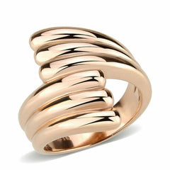 Jewellery Kingdom Ladies Rose No Stone Band 18kt Flat Stamped Steel Any Finger Ring (Gold) - Jewelry Rings - British D'sire