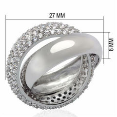 Jewellery Kingdom Ladies Russian Wedding Band 3 Wedding Pave Ring (Silver) - Jewelry Rings - British D'sire