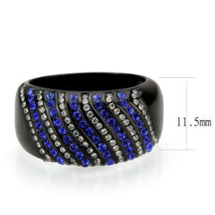 Jewellery Kingdom Ladies Sapphire Band 11mm Cubic Zirconia Stainless Steel Ring (Black) - Jewelry Rings - British D'sire