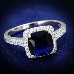 Jewellery Kingdom Ladies Sapphire Cushion Sterling Silver 925 2.30 Carat Royal Ring (Blue) - Jewelry Rings - British D'sire