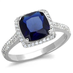 Jewellery Kingdom Ladies Sapphire Cushion Sterling Silver 925 2.30 Carat Royal Ring (Blue) - Jewelry Rings - British D'sire