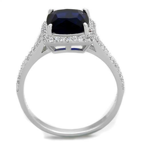 Jewellery Kingdom Ladies Sapphire Cushion Sterling Silver 925 2.30 Carat Royal Ring (Blue) - Jewelry Rings - British D'sire